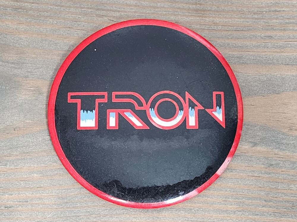 RARE DISNEY MOVIE TRON PIN BACK BUTTON 3 1/2"